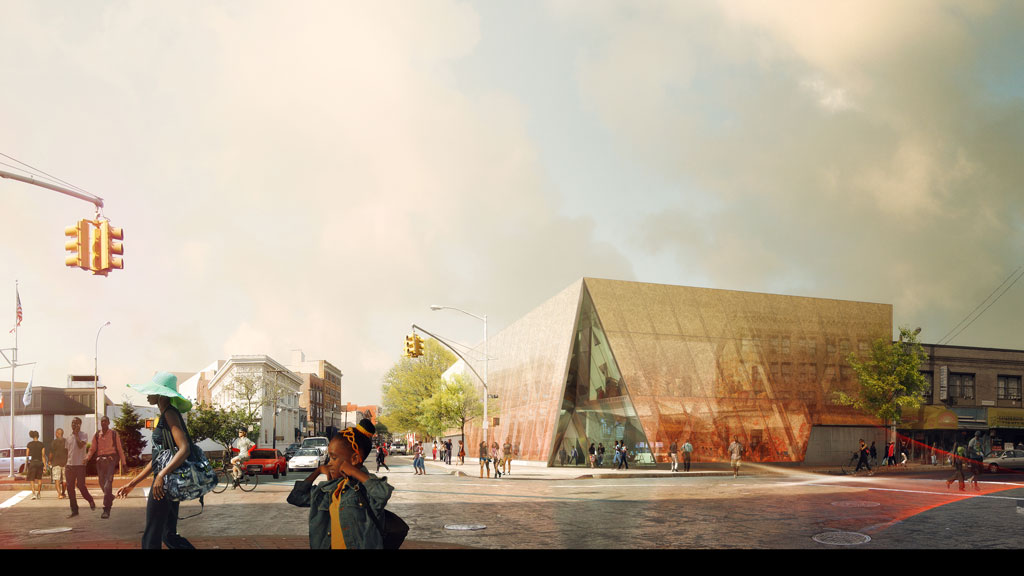 Architectural rendering of the Far Rockaway Library